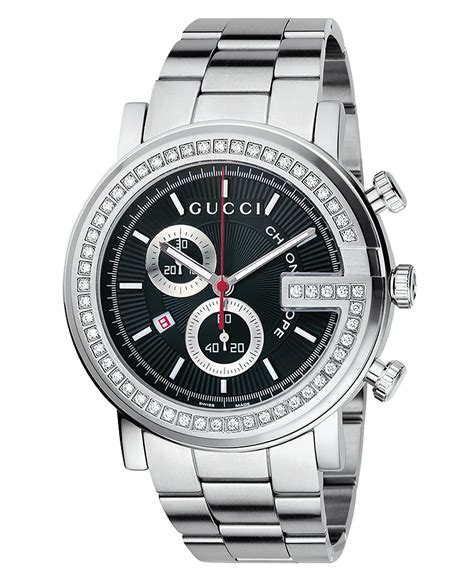 gucci inspired men's watch|men's gucci watch diamond bezel.